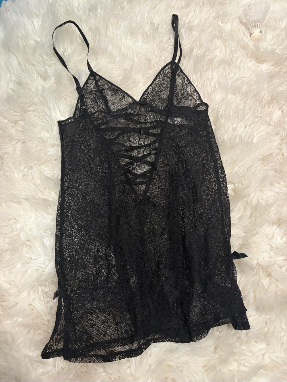 Victoria’s Secret black lace slip size S